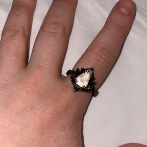 Gothic Moonstone Coffin Ring